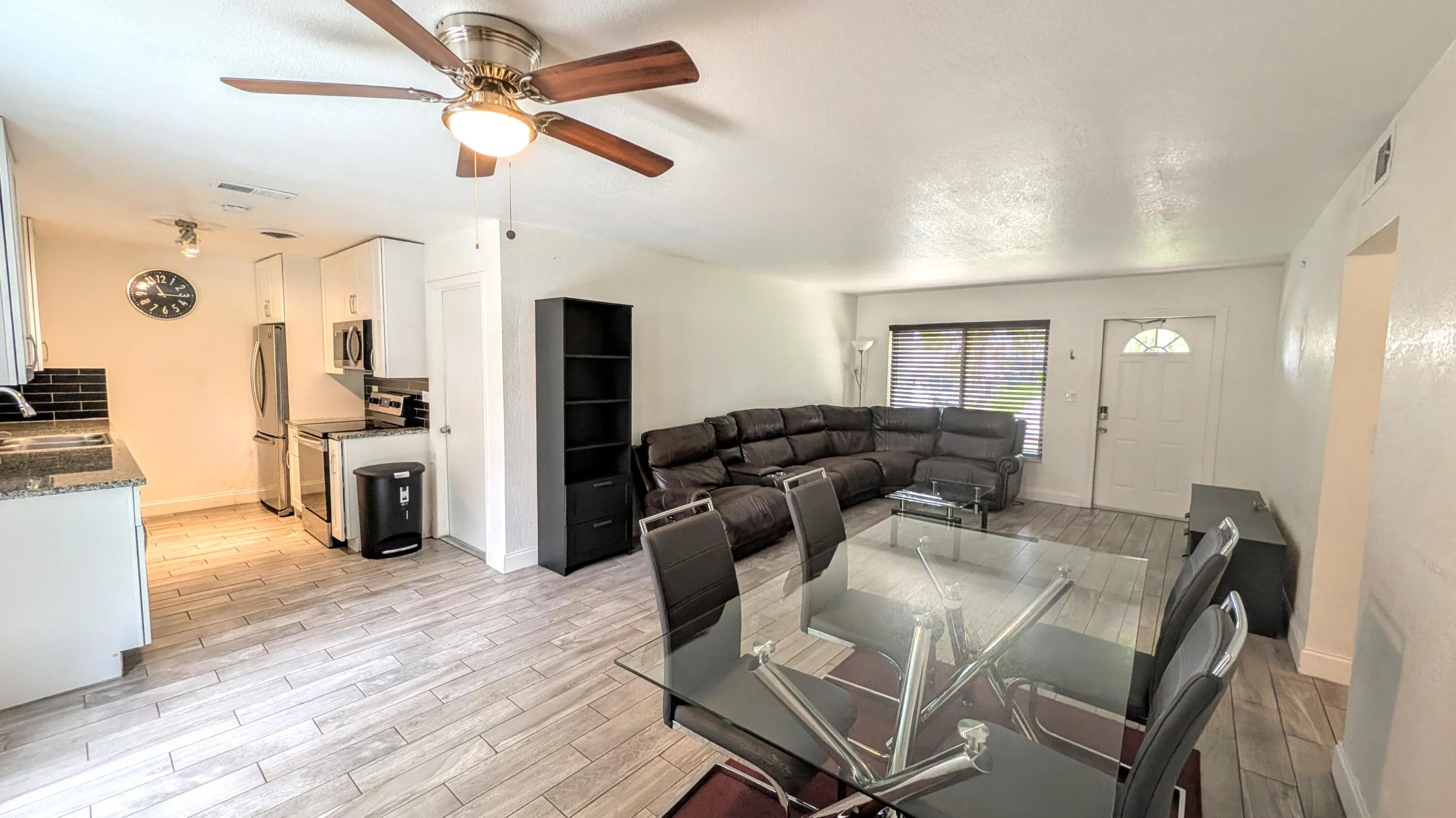 Kitchen, Dining Area and Living