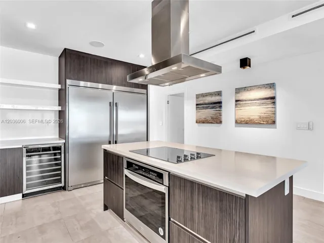 Custom kitchen with island.