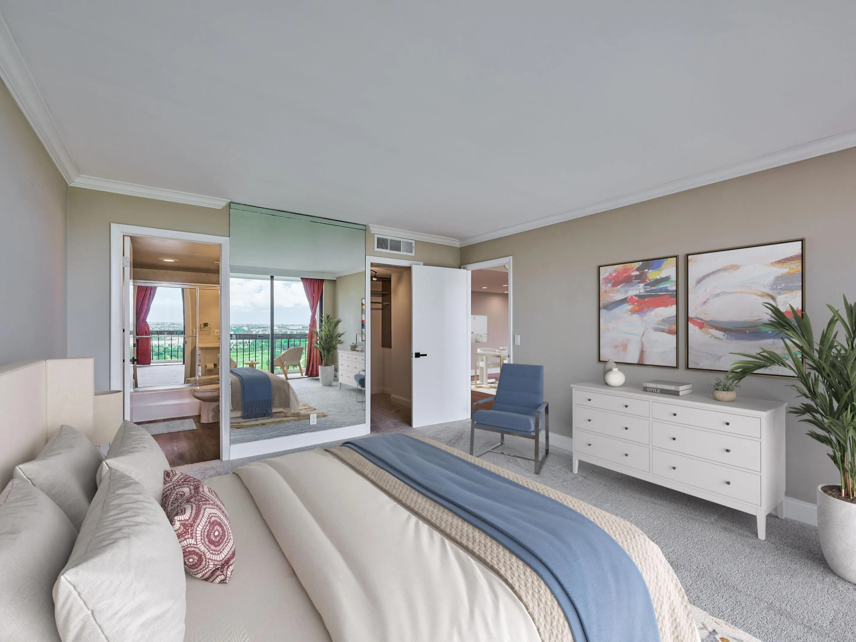 The primary bath and walk in closet complete the suite.