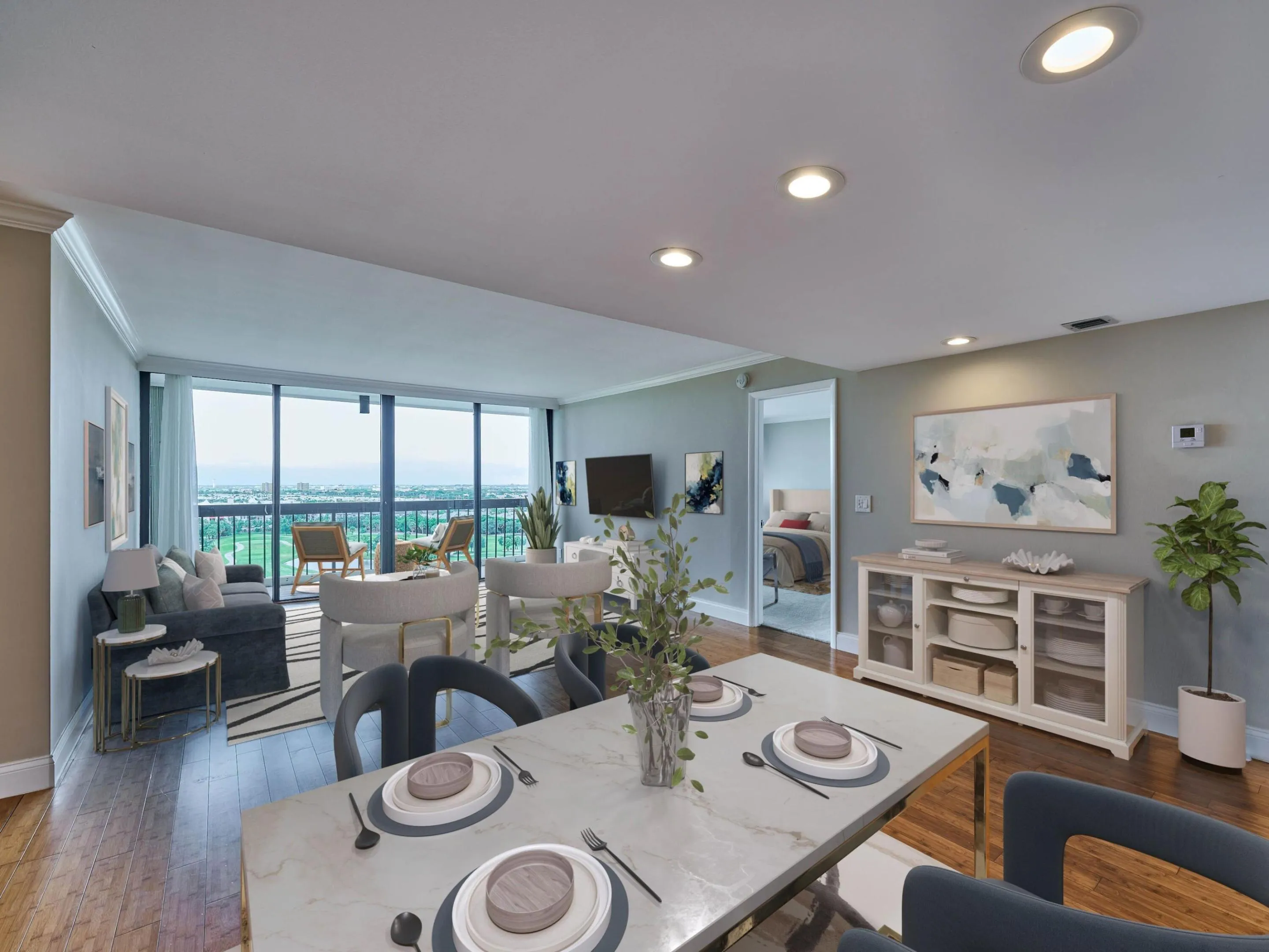 With so much space, you can organize the great room however you want.