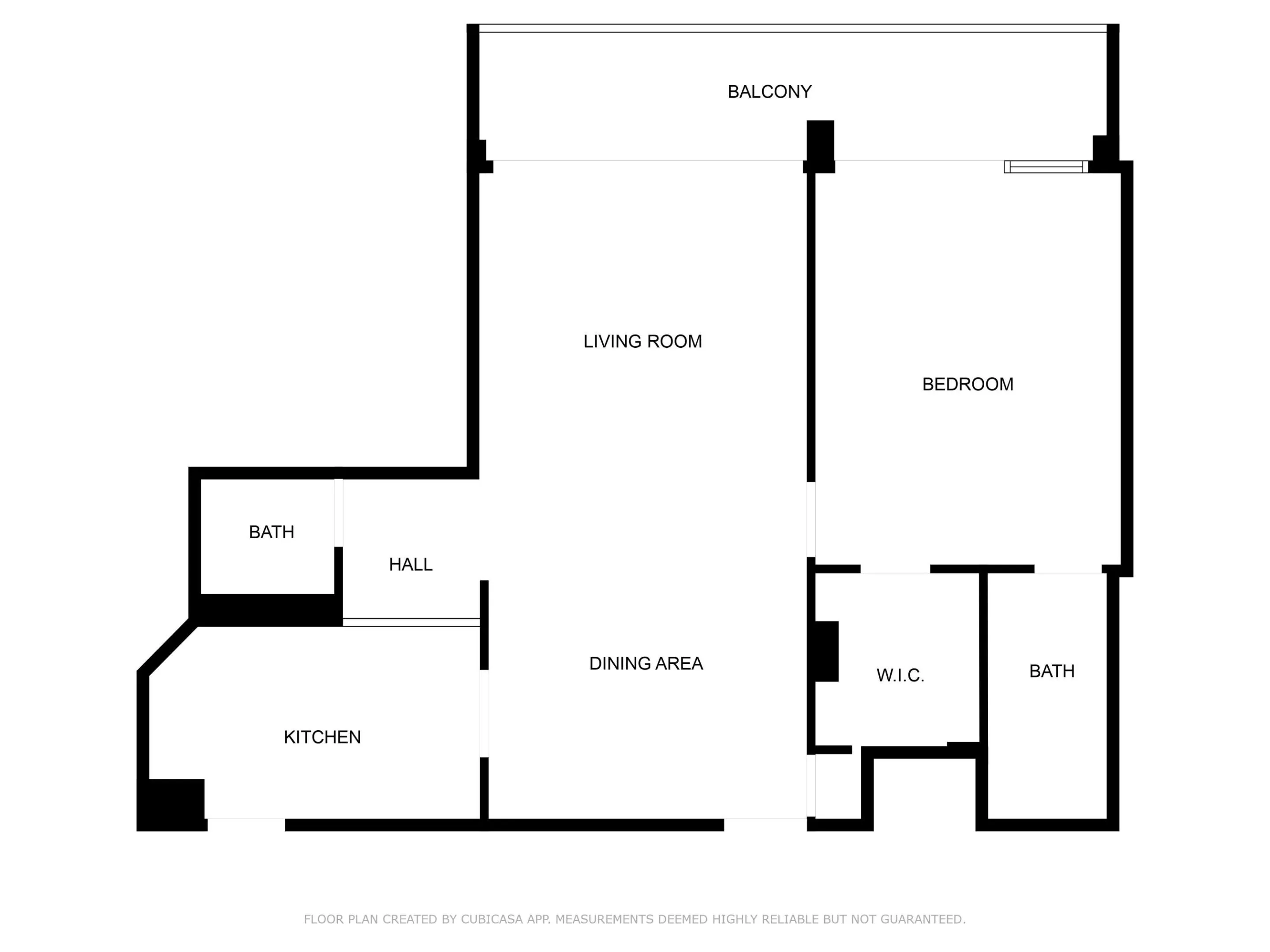 The floorplan for this spacious 1 BR / 1.5 BA.