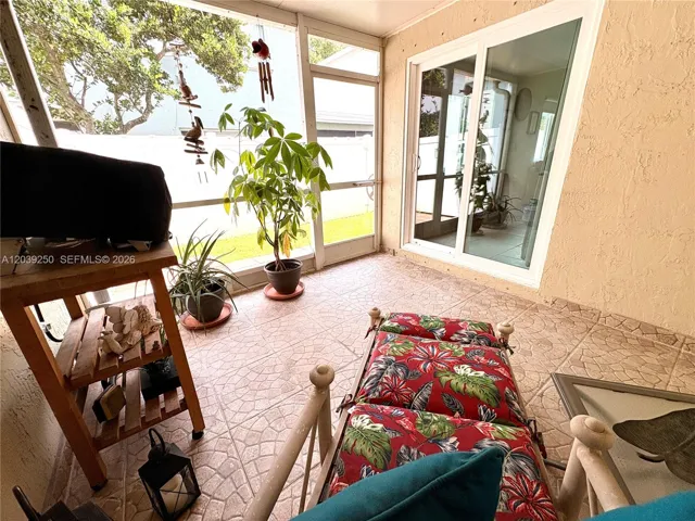 Private screened covered patio