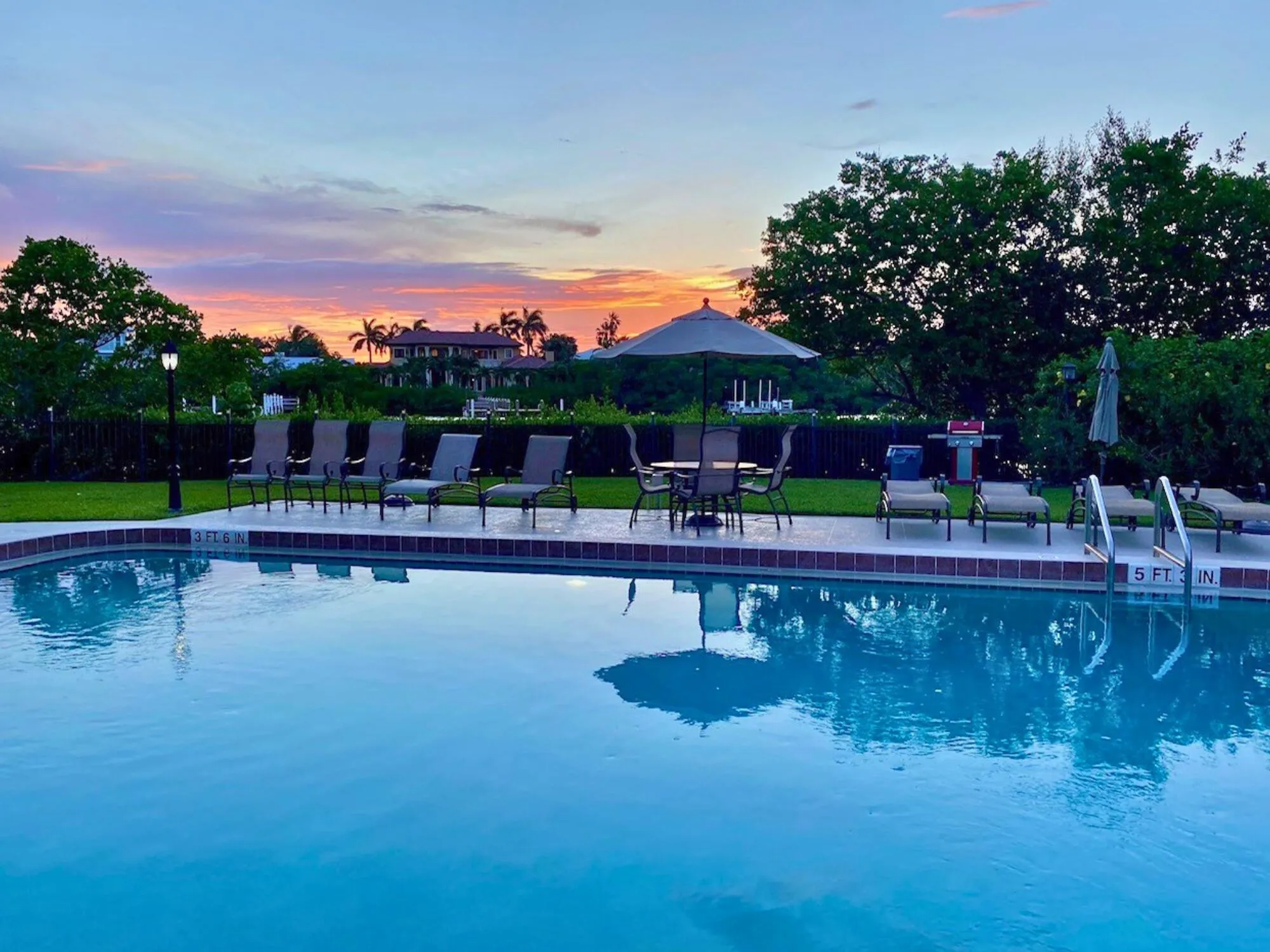 Pool front sunset