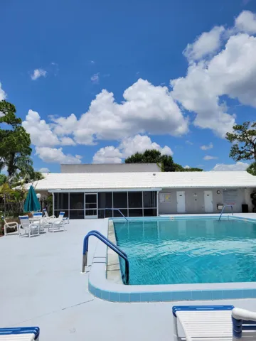 Pool and tub which are available anytime. There is also a clubhouse as well. The taller building just over the roof line is the racquetball court.