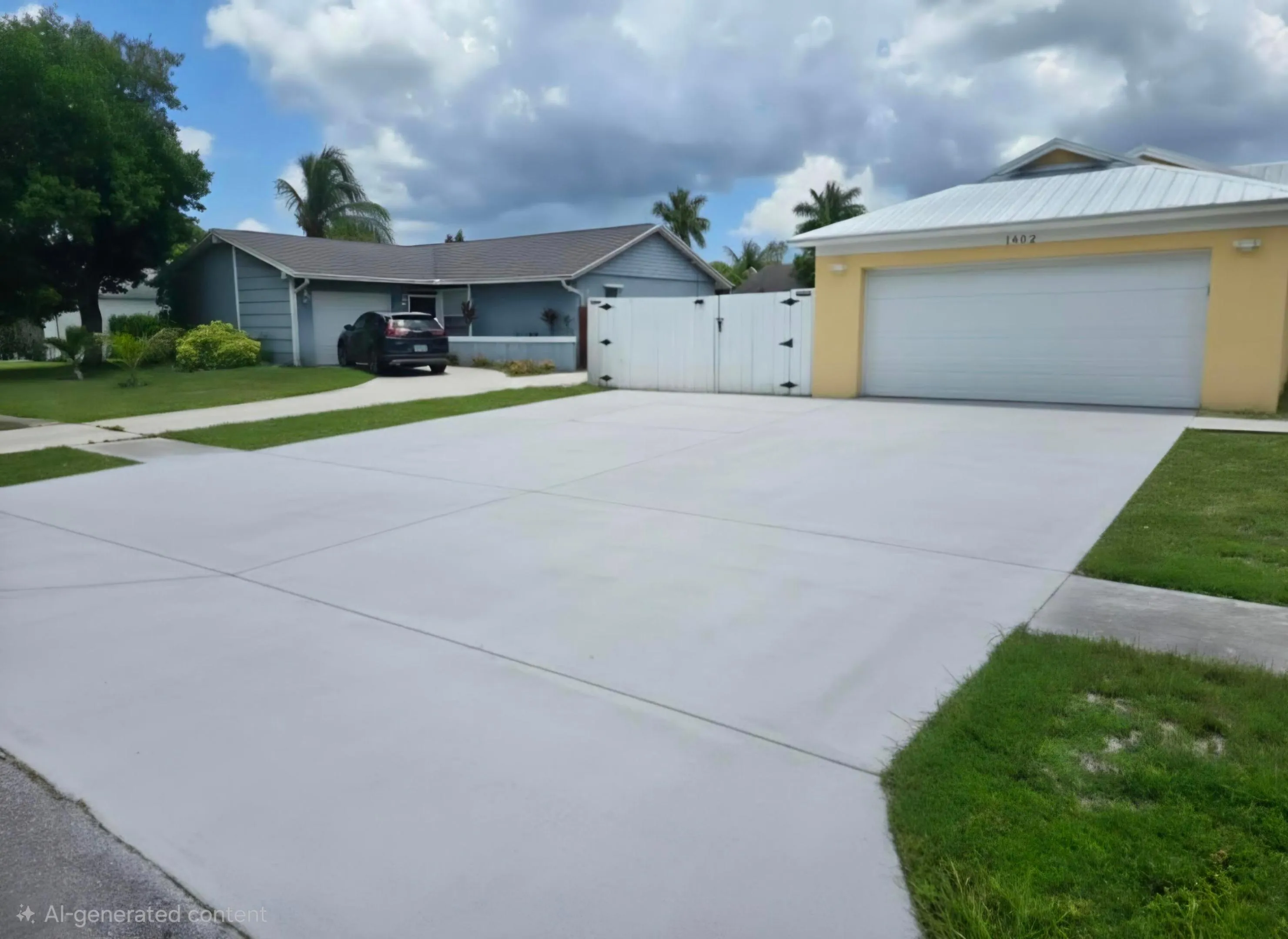 Oversized Driveway for 3 vehicles