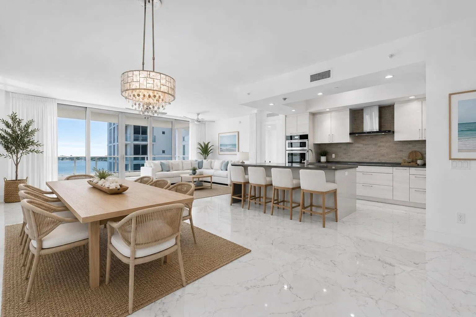 Dining/living virtual staging