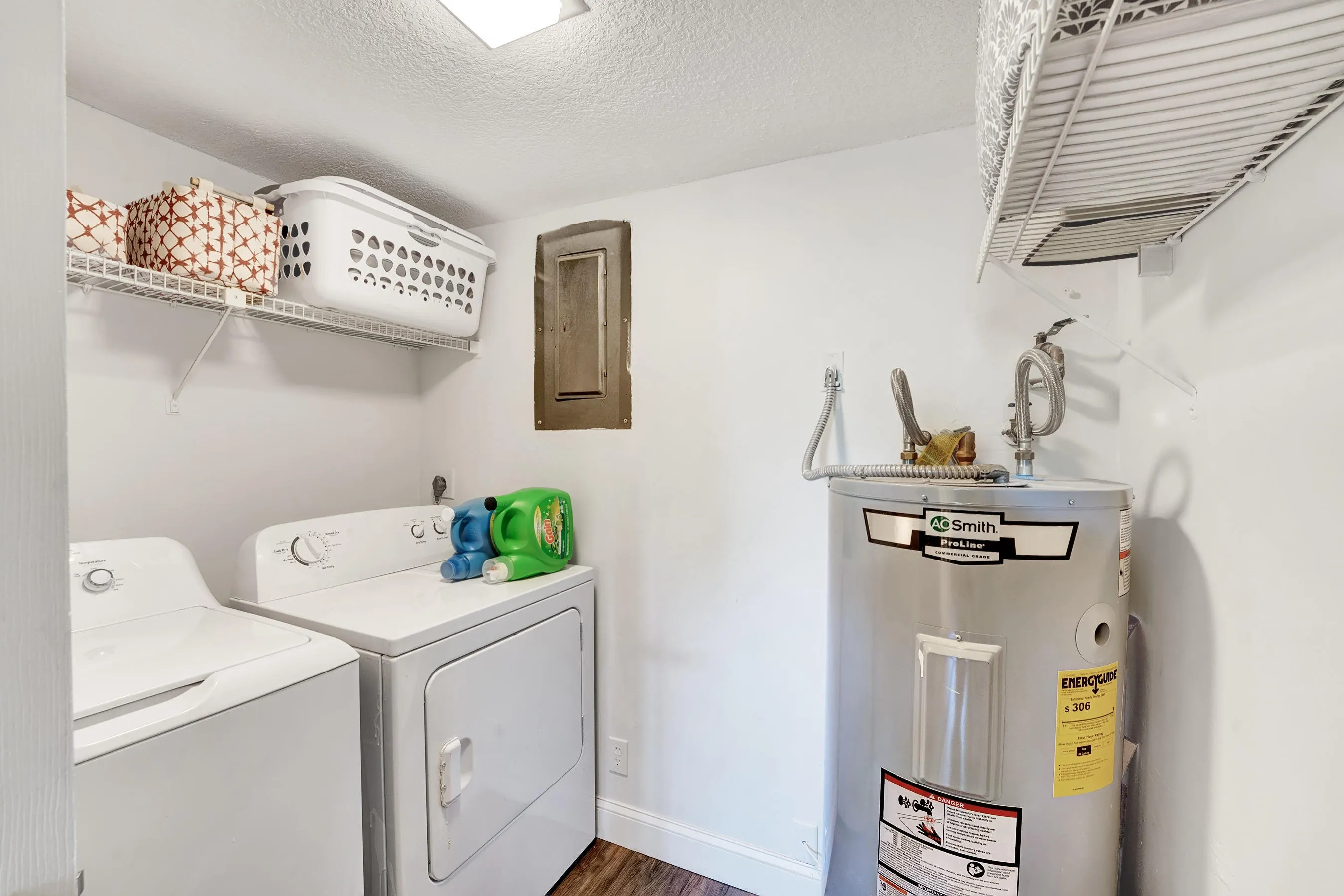 washer, dryer room inside your condo
