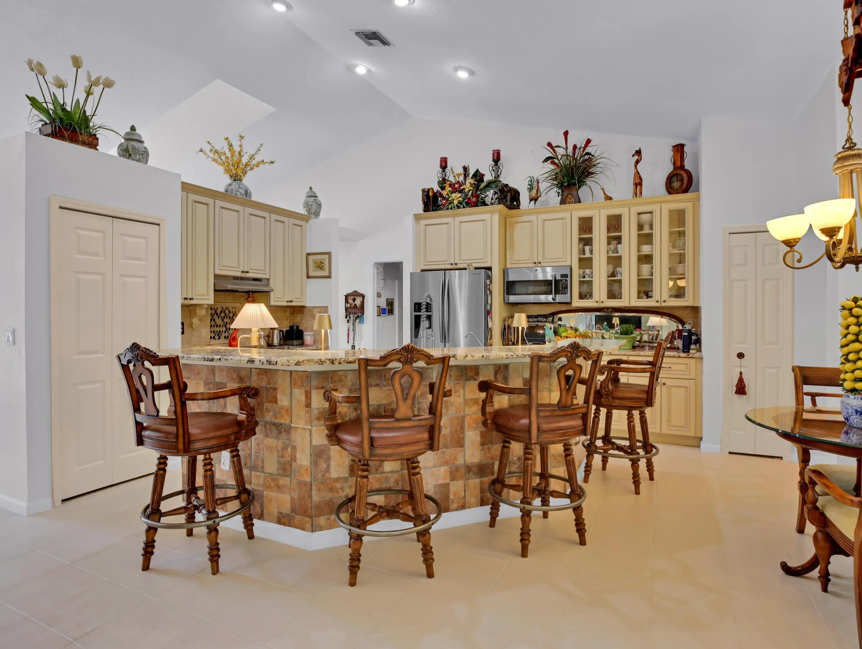 The kitchen is open to the family room and has lots of counter space.