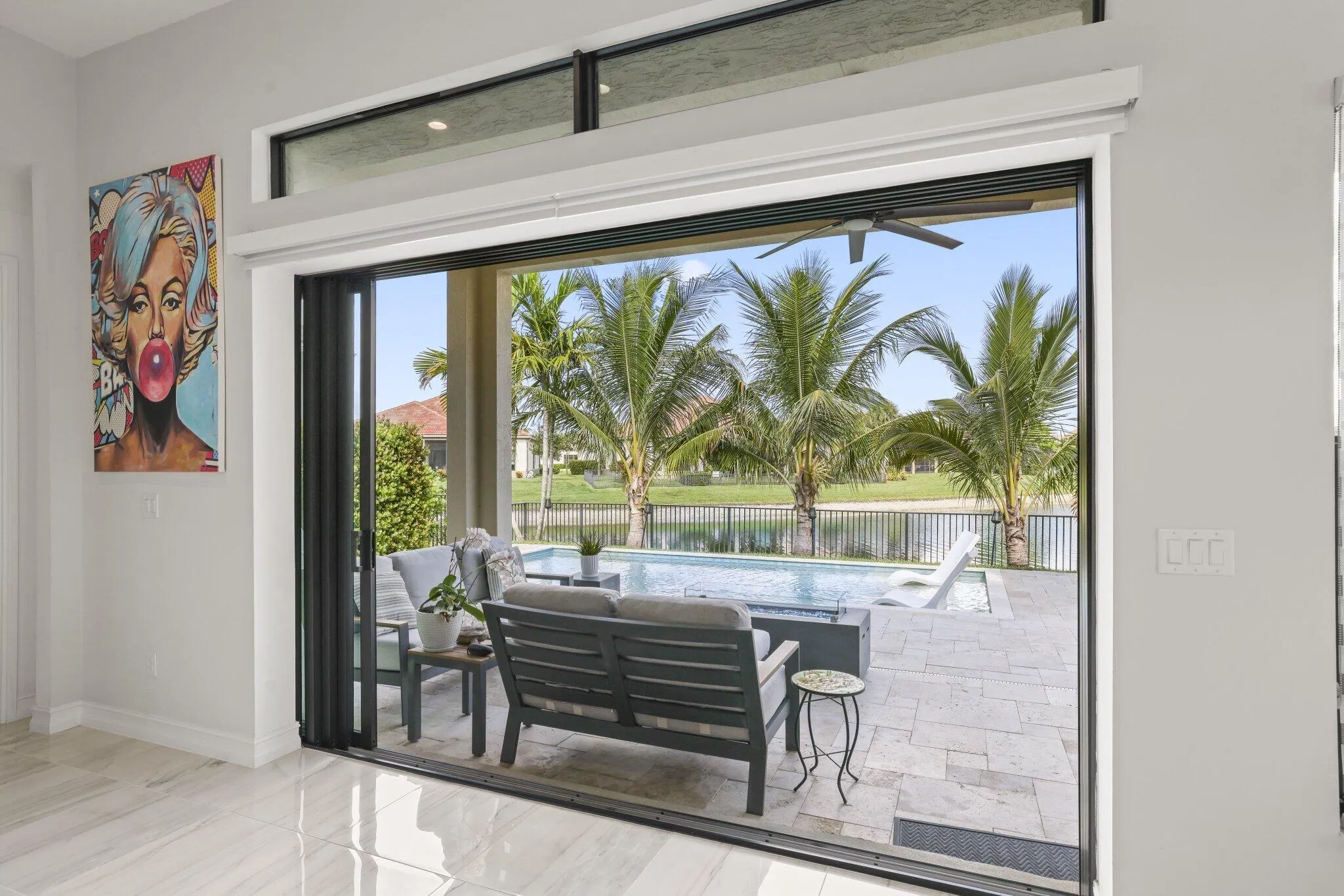 Sliders Open to Pool Area
