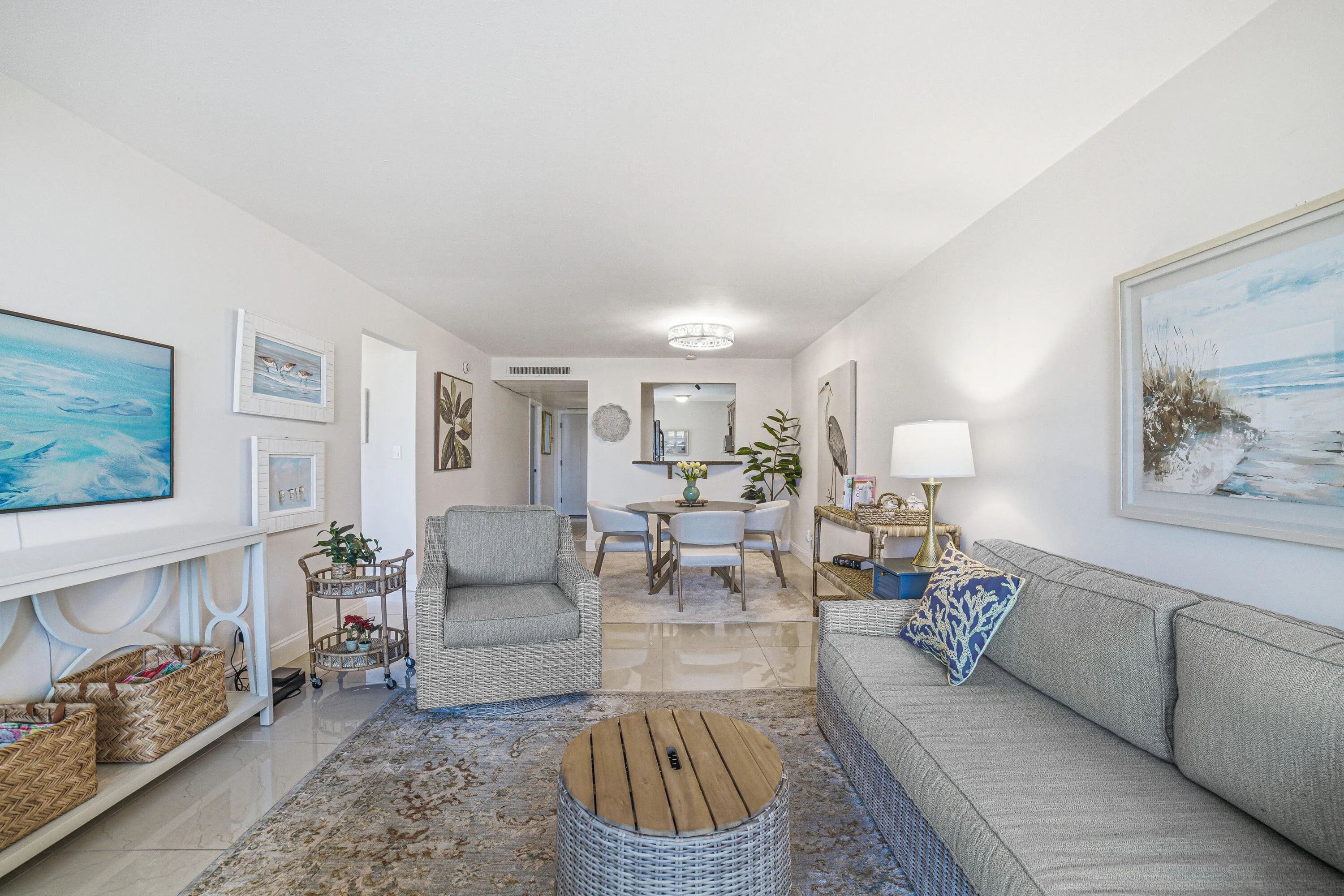 Coastal modern Living dining room - Boca