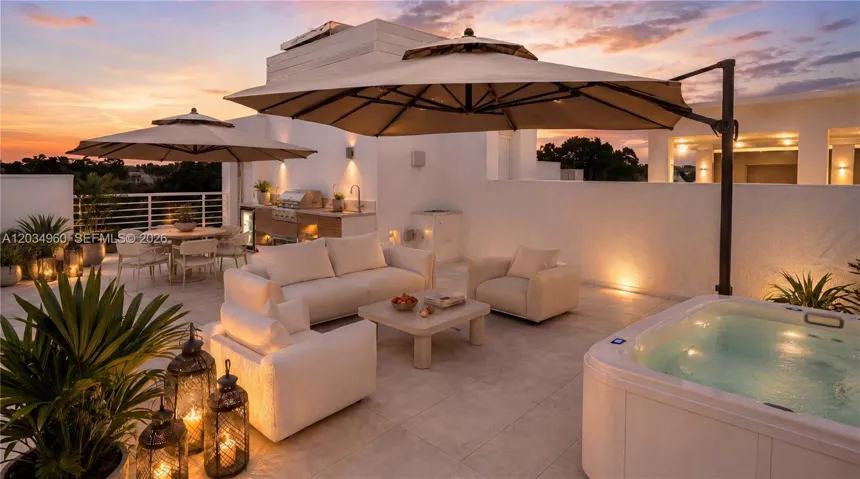 Private Rooftop Terrace Virtually Staged