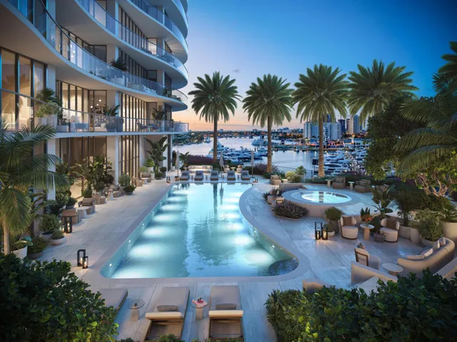Private Residences Pool Night