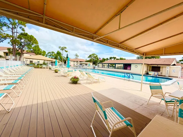 Beautiful & large pool and deck area on the lake