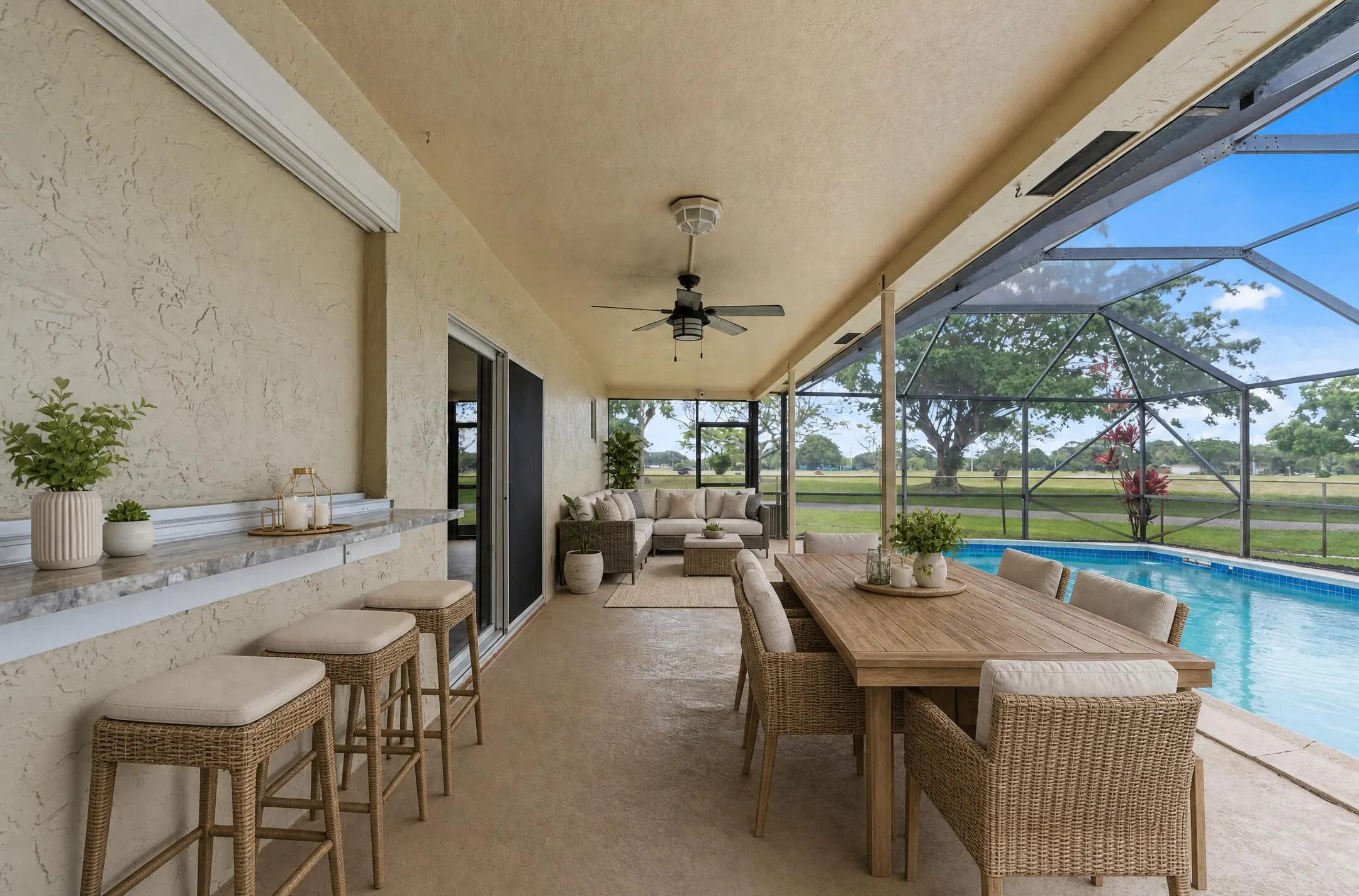 4100 NW 7th Street - Patio staged