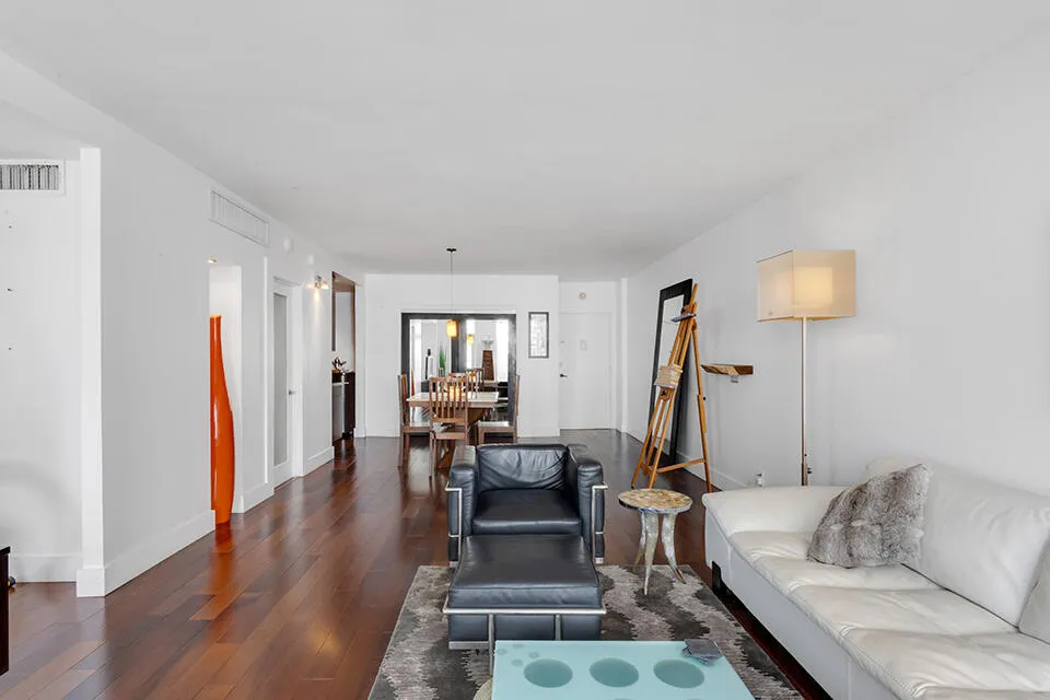 Spacious area with high ceilings