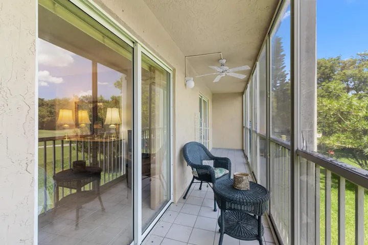 Covered screened large patio overlooking the golf cours