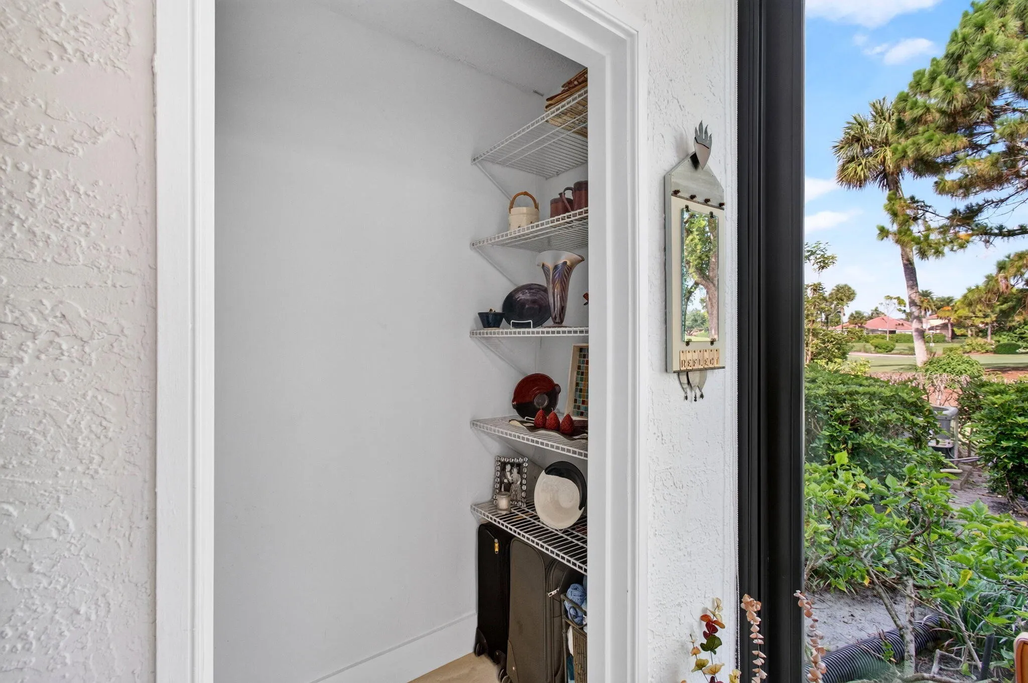 with open storage closet