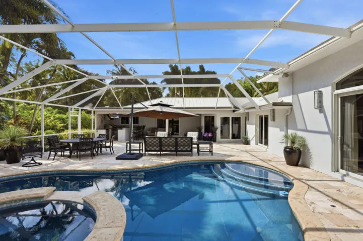Screened in pool area