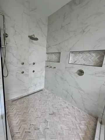 Oversized, Mosaic Tiled Shampoo/Soap Niches