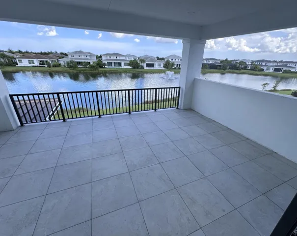 Sizeable Covered Balcony with Tranquil Water View overlookiing Fountain