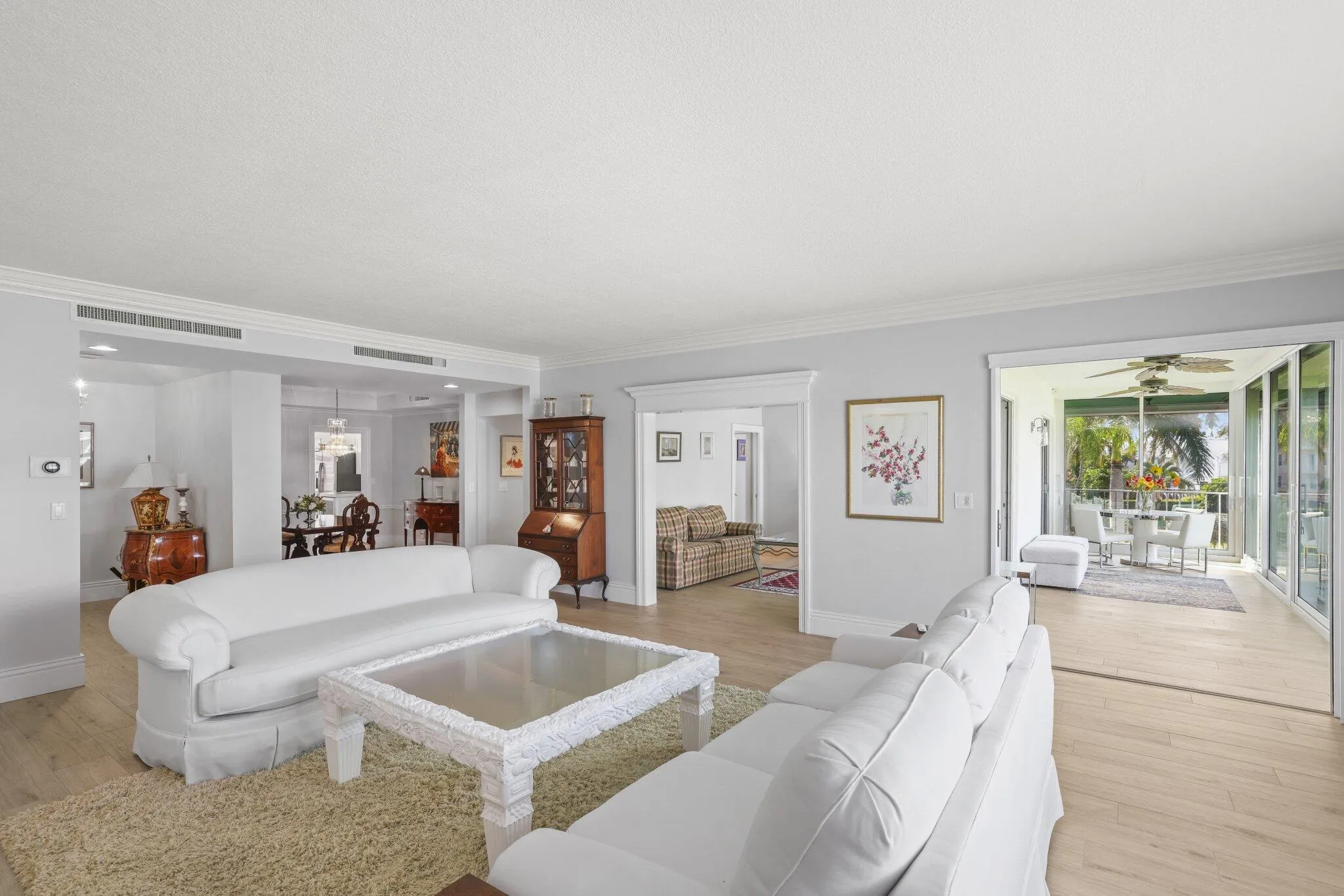 Living Area and enclosed balcony