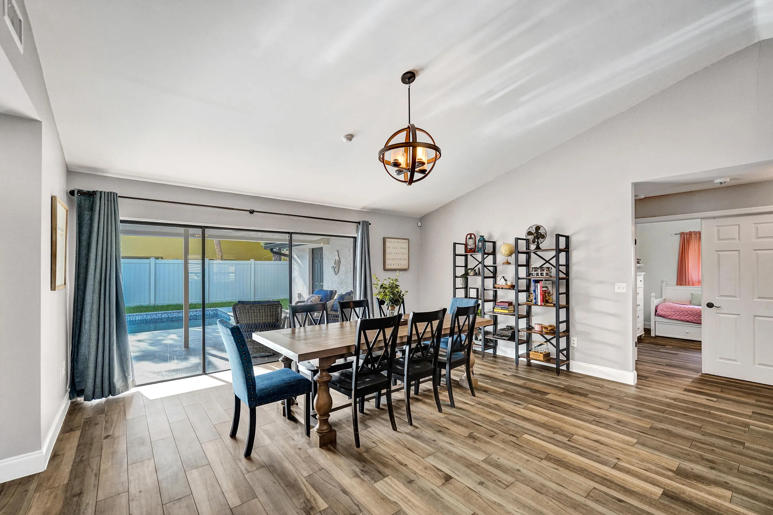 Large dining area with room for spacious dining table