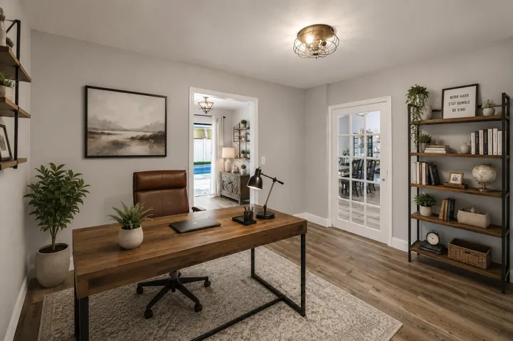 Office/Flex Room with sliding French door
