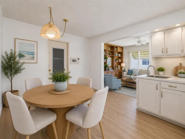 Eat in kitchen staged
