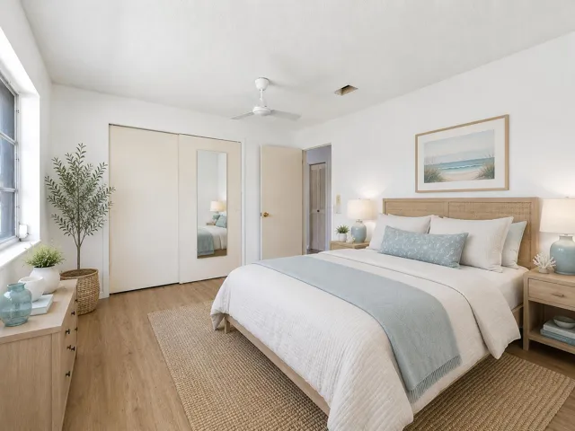 Primary Bedroom staged