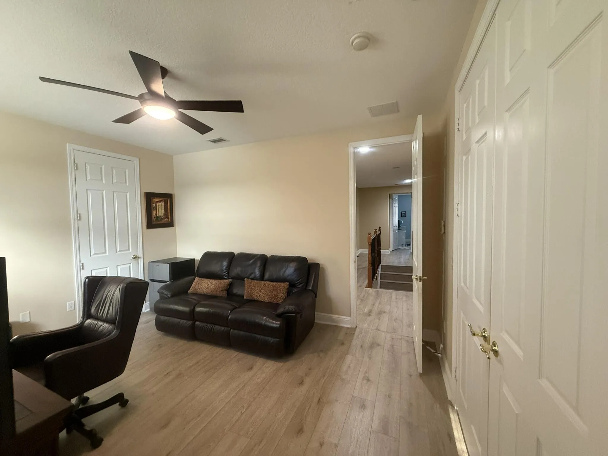 Room off primary suite office or bedroom