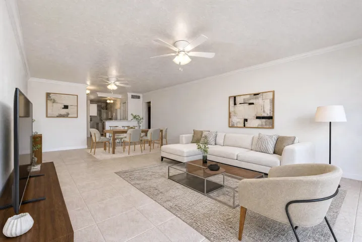 Open kitchen to living-dining