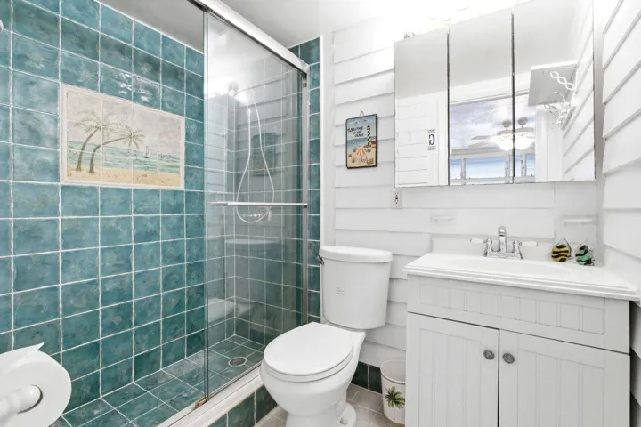 Master bathroom with large step in shower
