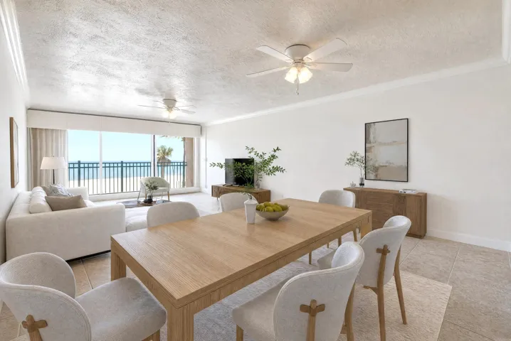 Living - dining areas with ocean views