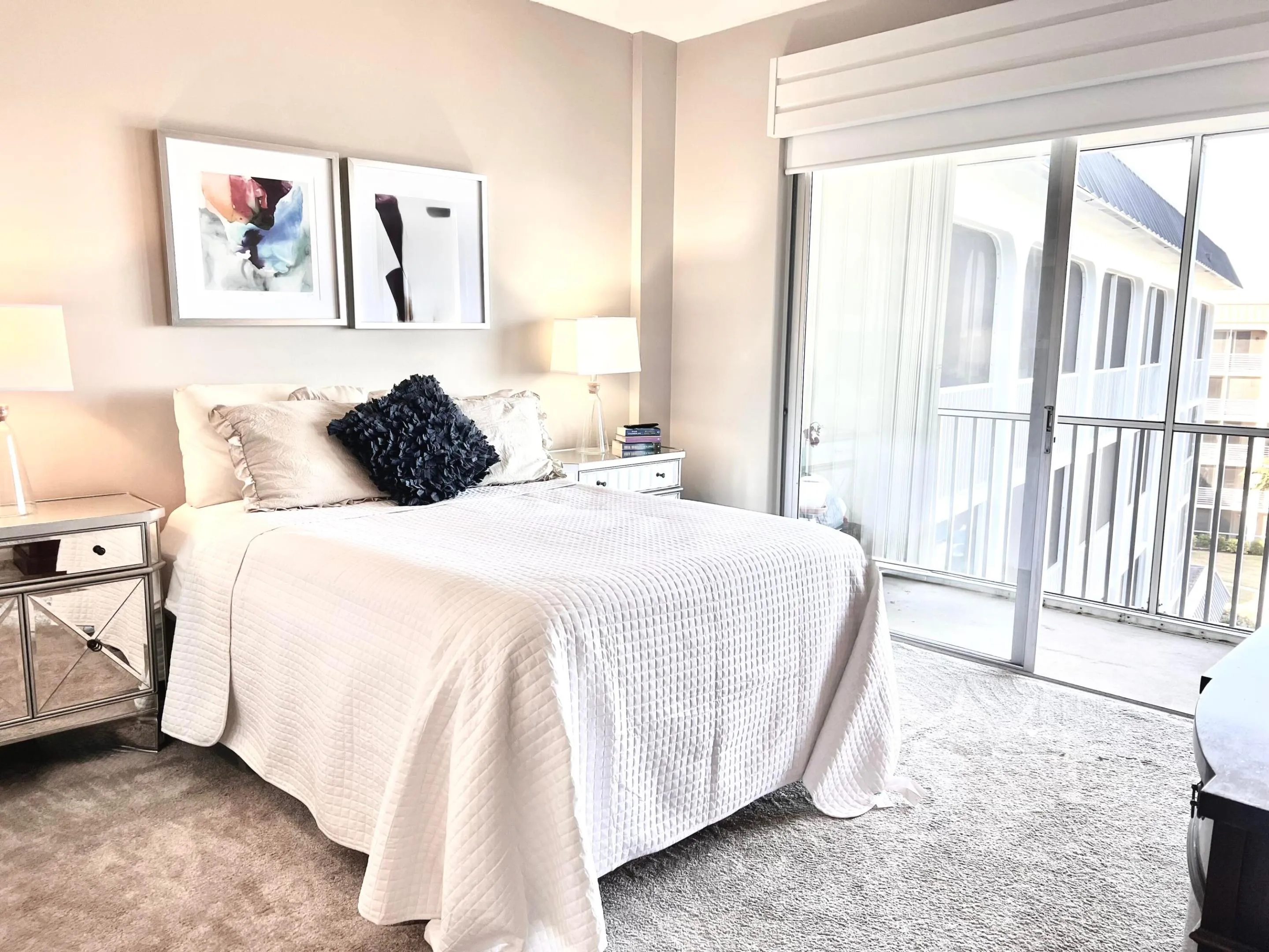 Promary bedroom boasts views of the intracoastal and pool