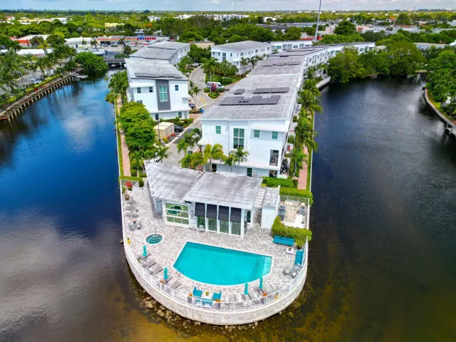 Aerial of the Pool and Club House.