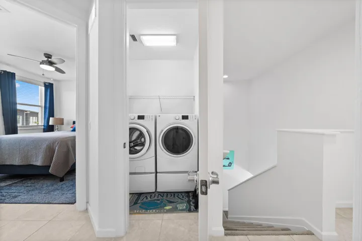 Laundry Room on the bedroom level. Full size W/D. Dryer is gas operated.