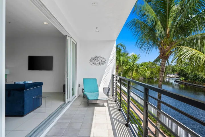 Balcony overlooking the river