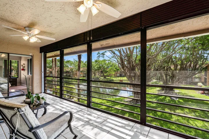 Screened in porch with Lake views
