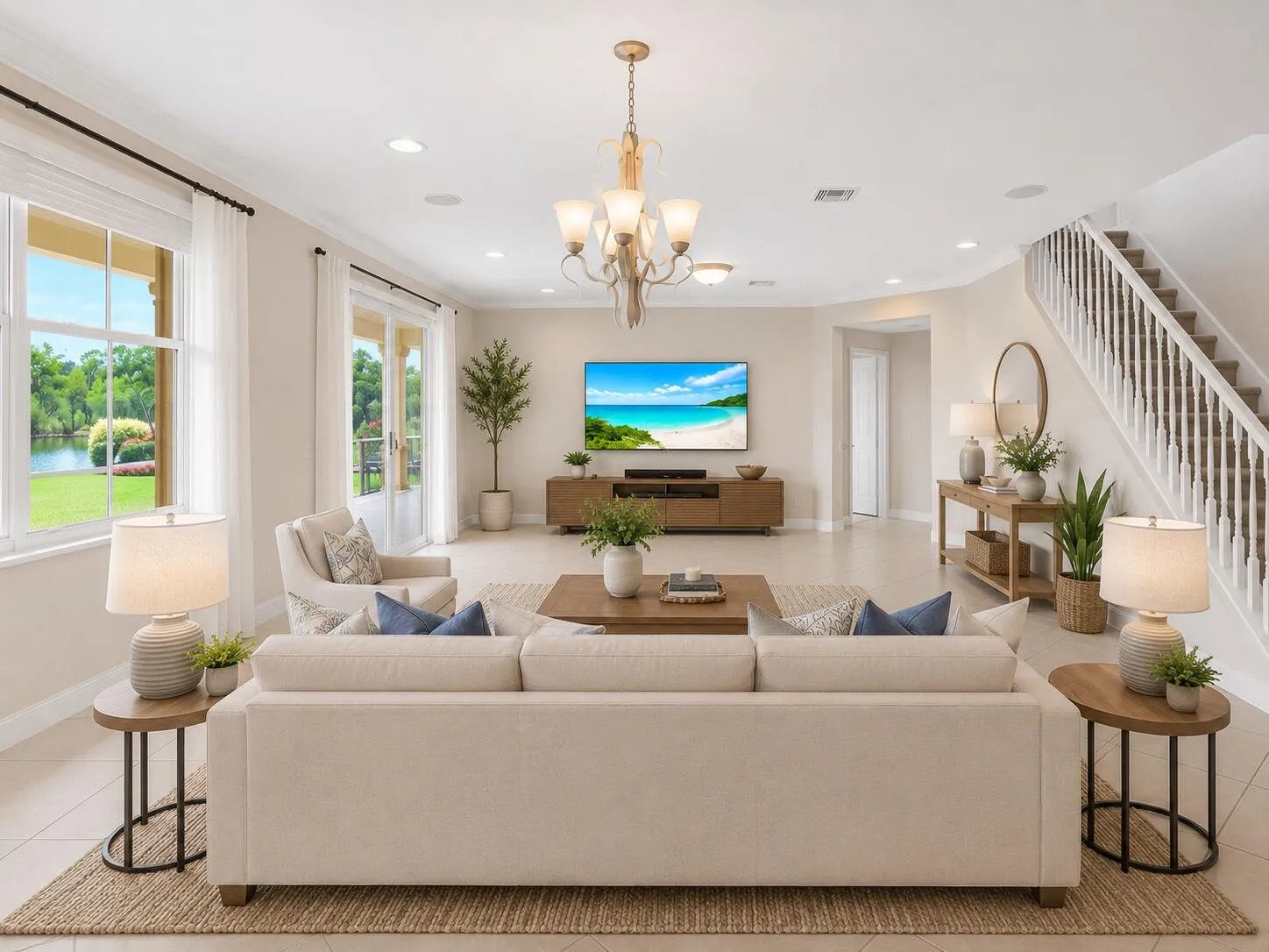 living area virtually enhanced