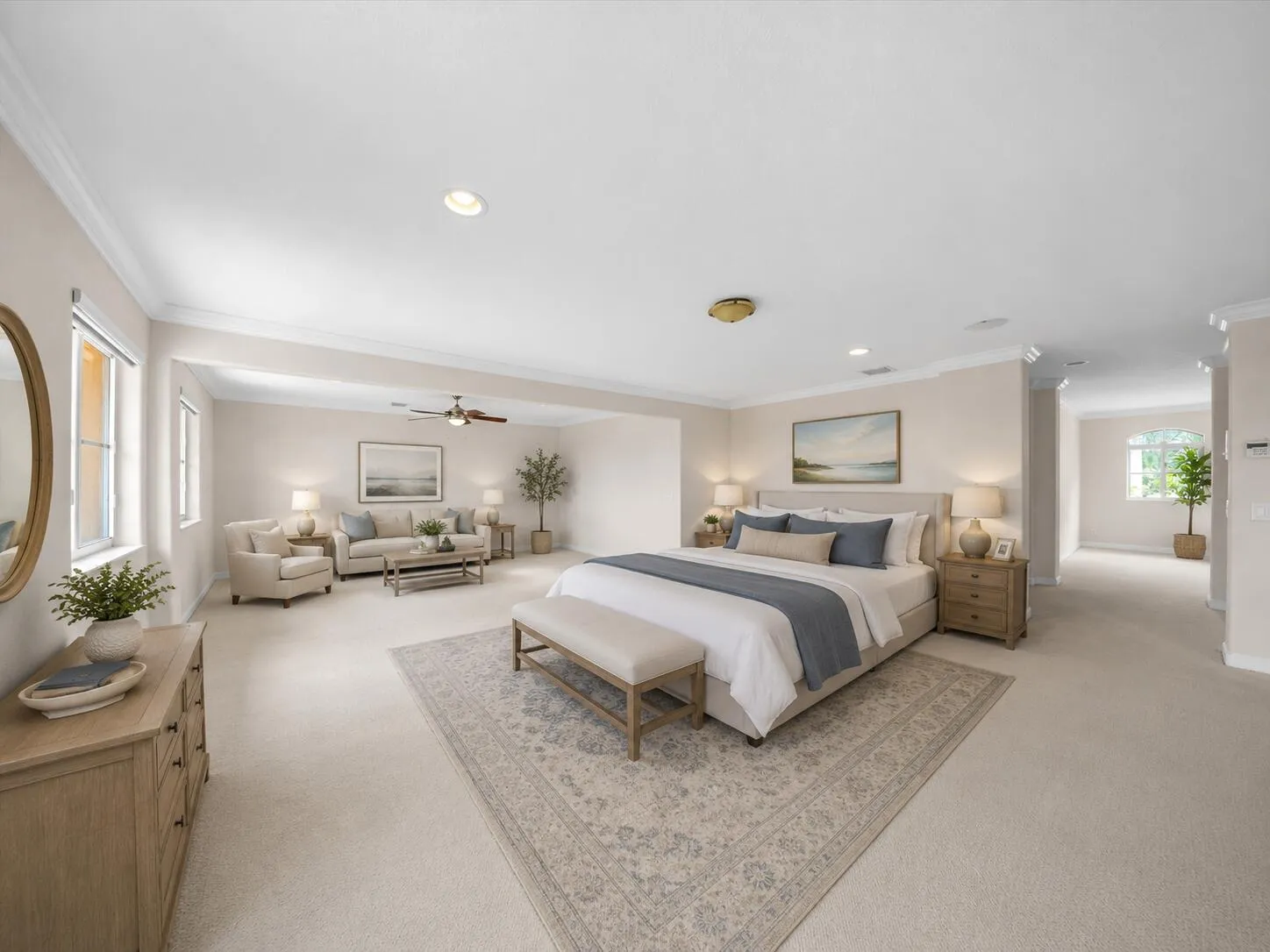 Master bedroom virtually enhanced