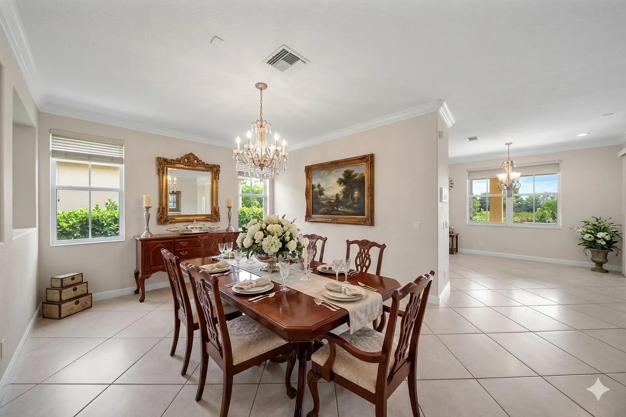 formal dining area virtually enhanced