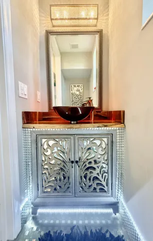 Downstairs Half Bath with Automatic Motion Accent Lights