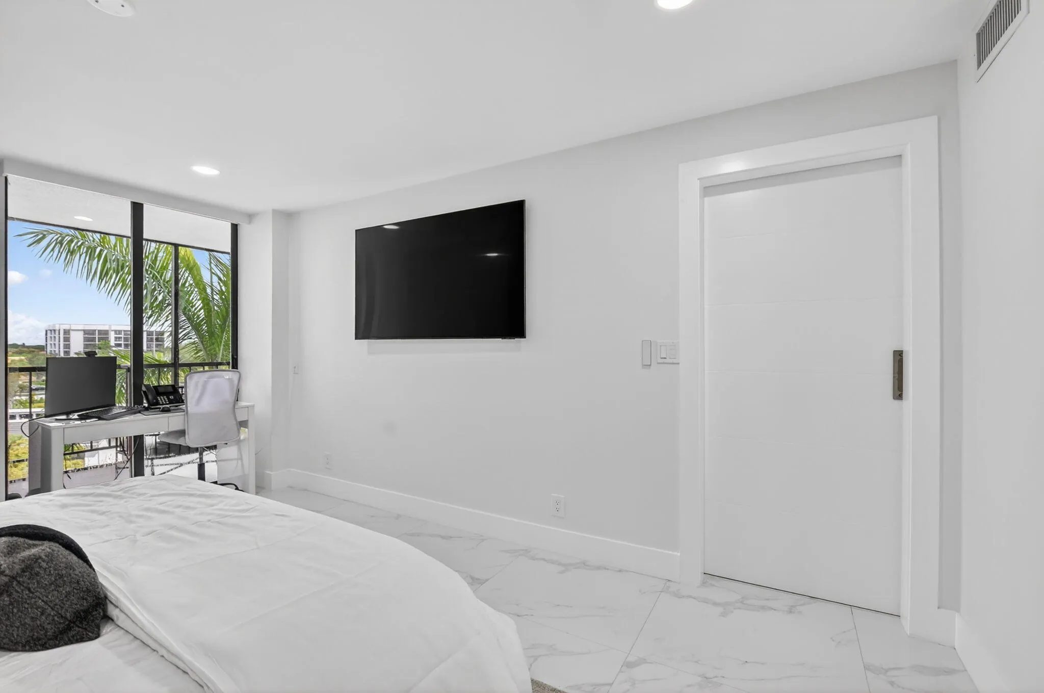 closed door to living area