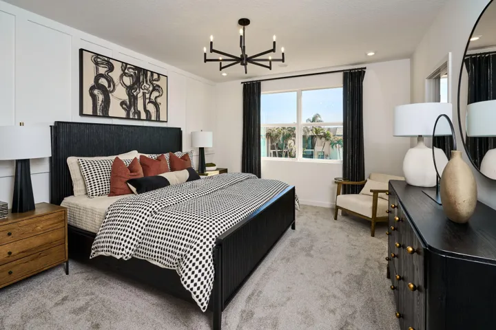 Stock photos represent builder's floorplan