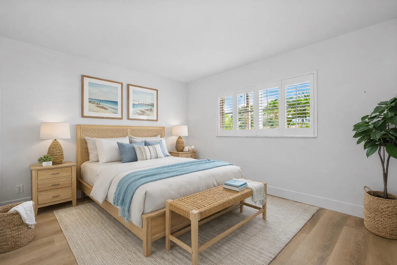 Staged guest bedroom