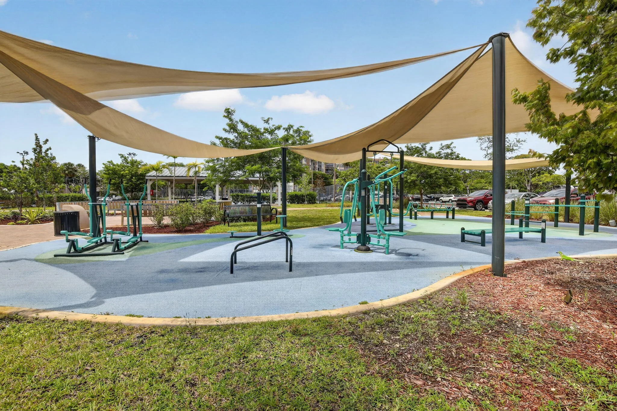 New, covered, active again fitness equipment! Perfect for a low-impact workout!