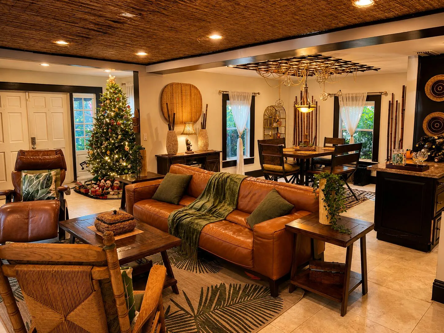 Living room view towards dining room