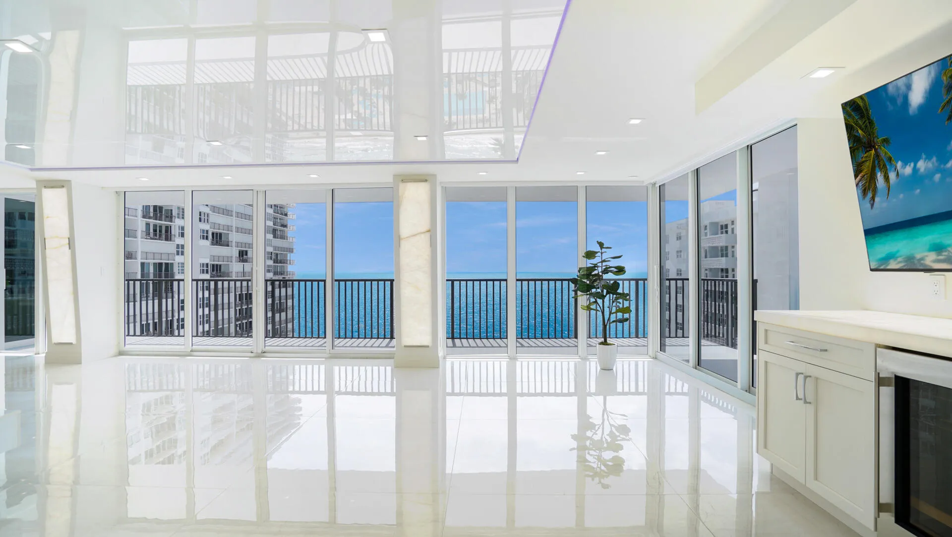 stretch ceiling with perimeter lighting