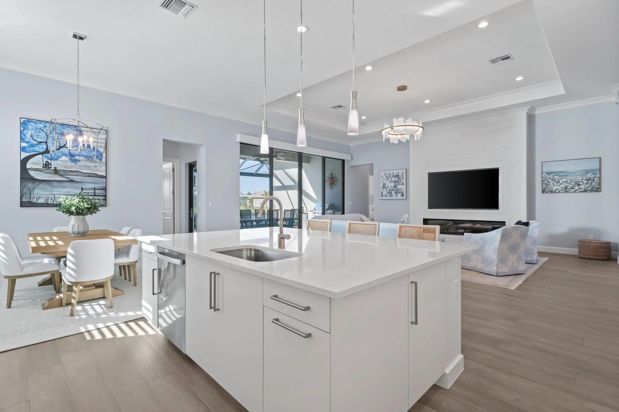 Wide plank hardwood flooring