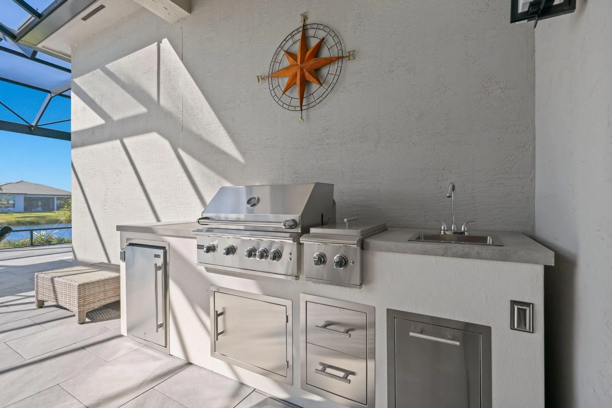 Outdoor kitchen with gas grill